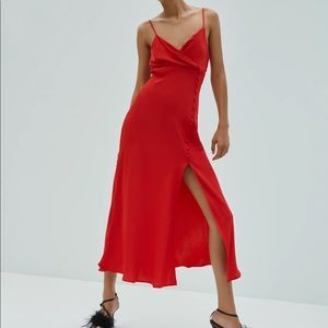 Zara Satin Red Dress